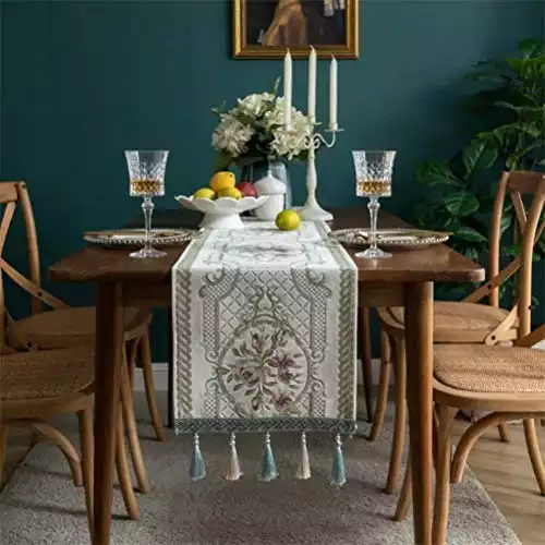 boyue Cotton Linen Decorative Table Runner forDinning Room