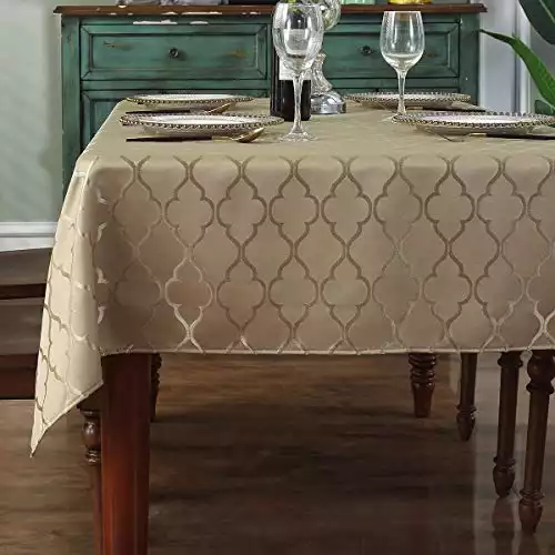 Jacquard Tablecloth Flower Pattern Polyester Table Cloth