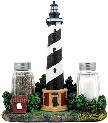 Nautical Cape Hatteras Lighthouse Glass Salt and Pepper Shaker