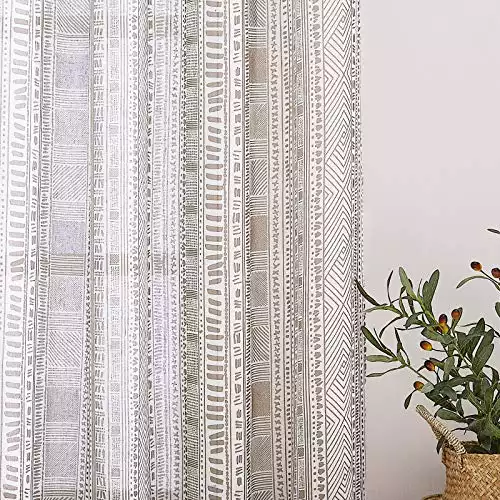 NICETOWN Living Room Flax Linen Sheer Boho Curtains