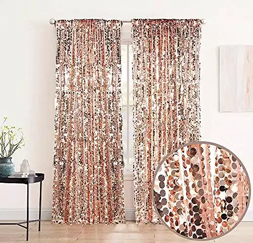 XINGMAO 9FT x 9 FT Rose Gold Big Payette Sequin
