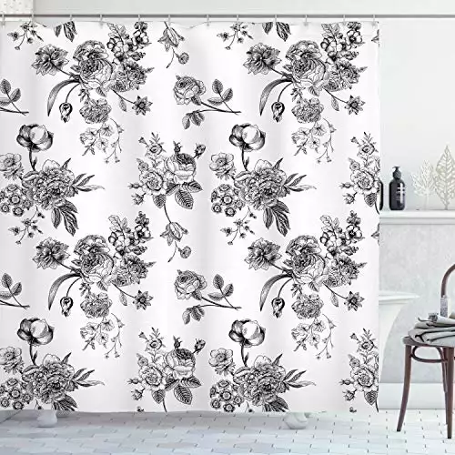 Ambesonne Black and White Shower Curtains