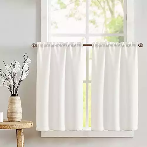 JINCHAN White Kitchen Curtains