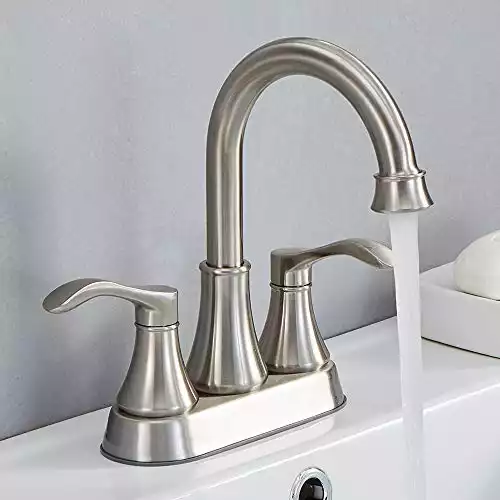 VALISY 2-Handle Brushed Nickel Bathroom Sink Faucet