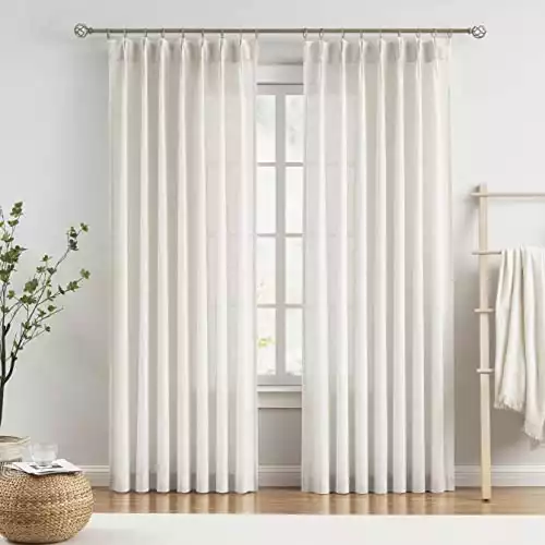 Vision Home Natural Pinch Pleated Curtains