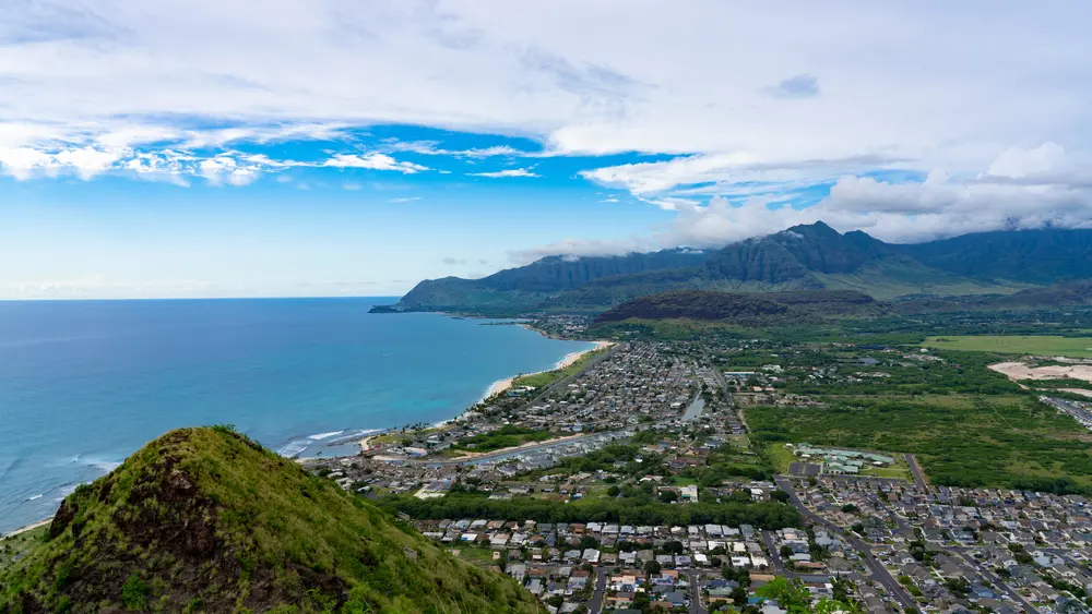 Photo from the clifftops of Waianae, one of the cheapest places to live in Hawaii