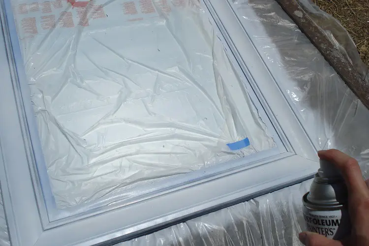 Painting the mirror frame