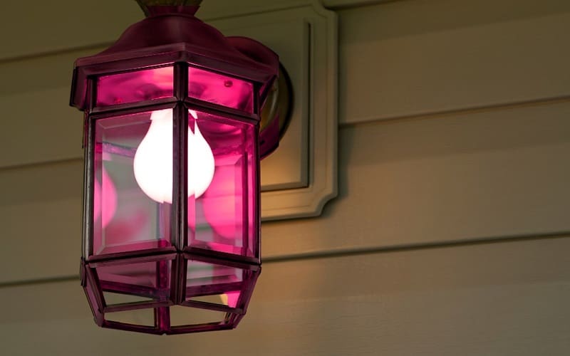 Pink porch lights