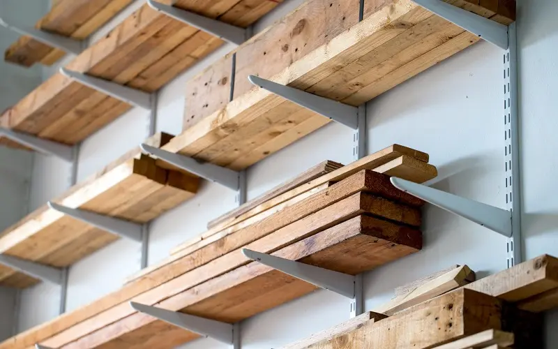 Wall rack lumber storage
