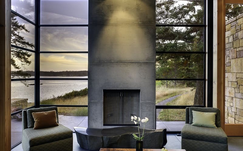 double-height fireplace idea