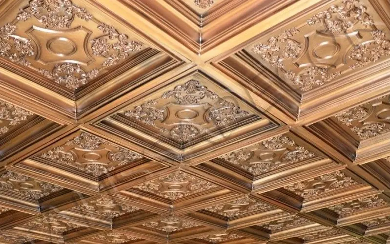 copper tiles ceiling idea