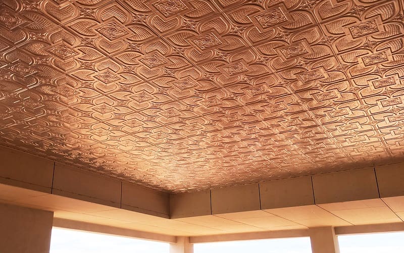 tin tiles porch ceiling idea