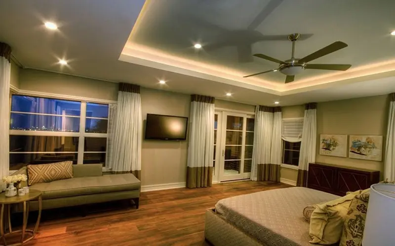 tray ceiling in bedroom