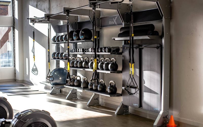 exercise equipment in garage gym